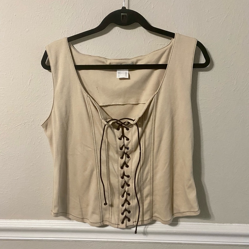 Y2K Lace Up Tank Top
